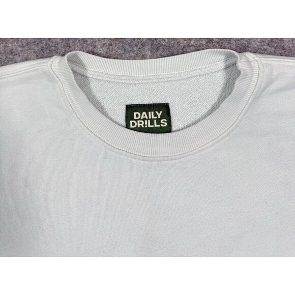 Daily Drills Oversized Crew Size XS/S Sweatshirt Terry Faded Green Blue - Picture 2 of 12